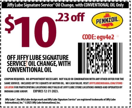 jiffy lube coupon for signature service