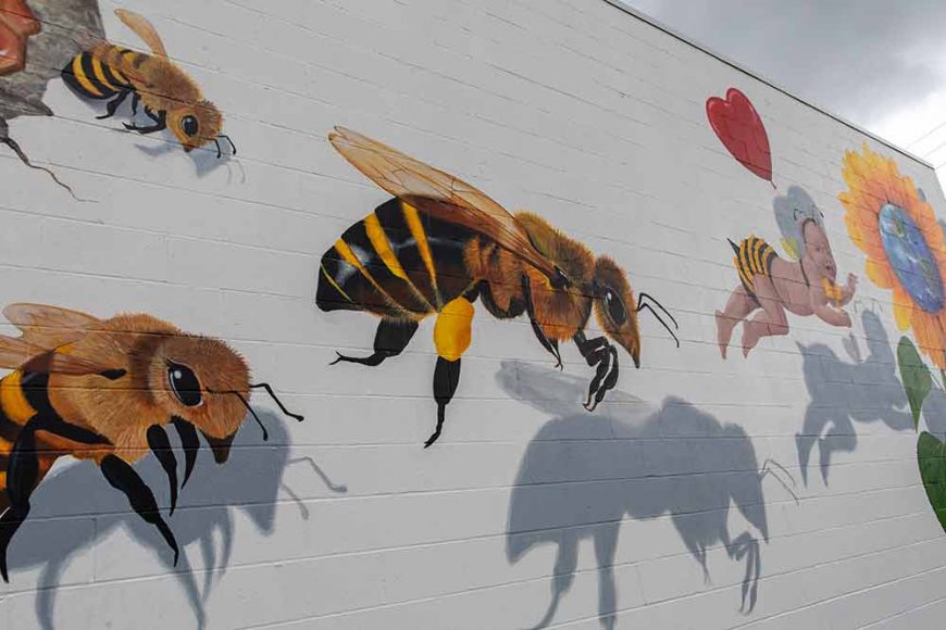 Mural By Local Artist Pamela Bliss Urges Us To ‘bee’ Mindful 