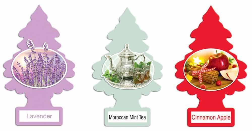 lavender, Moroccan Mint Tea, and Cinnamon Apple Little Tree Hangers